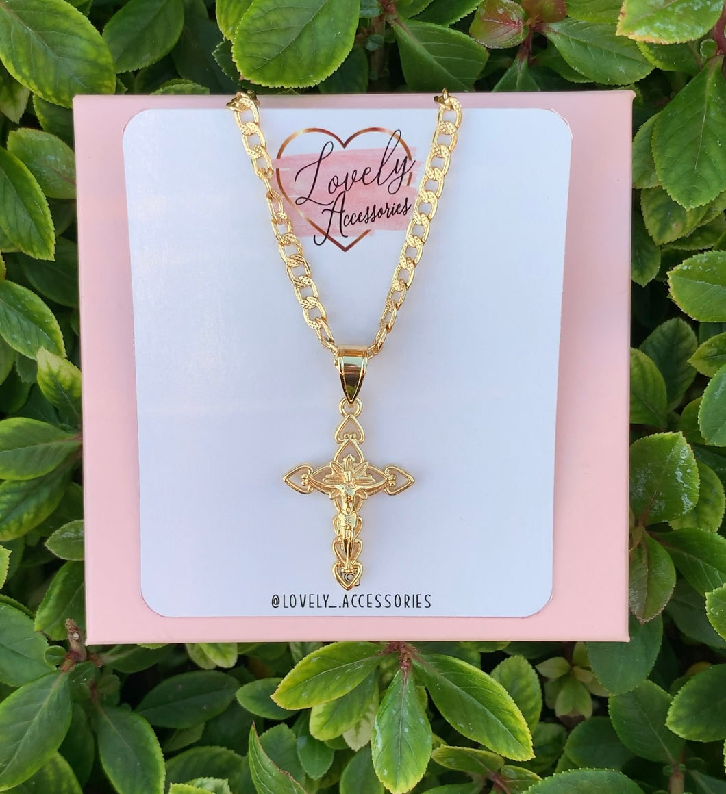 Crucifix Heart Cross Necklace