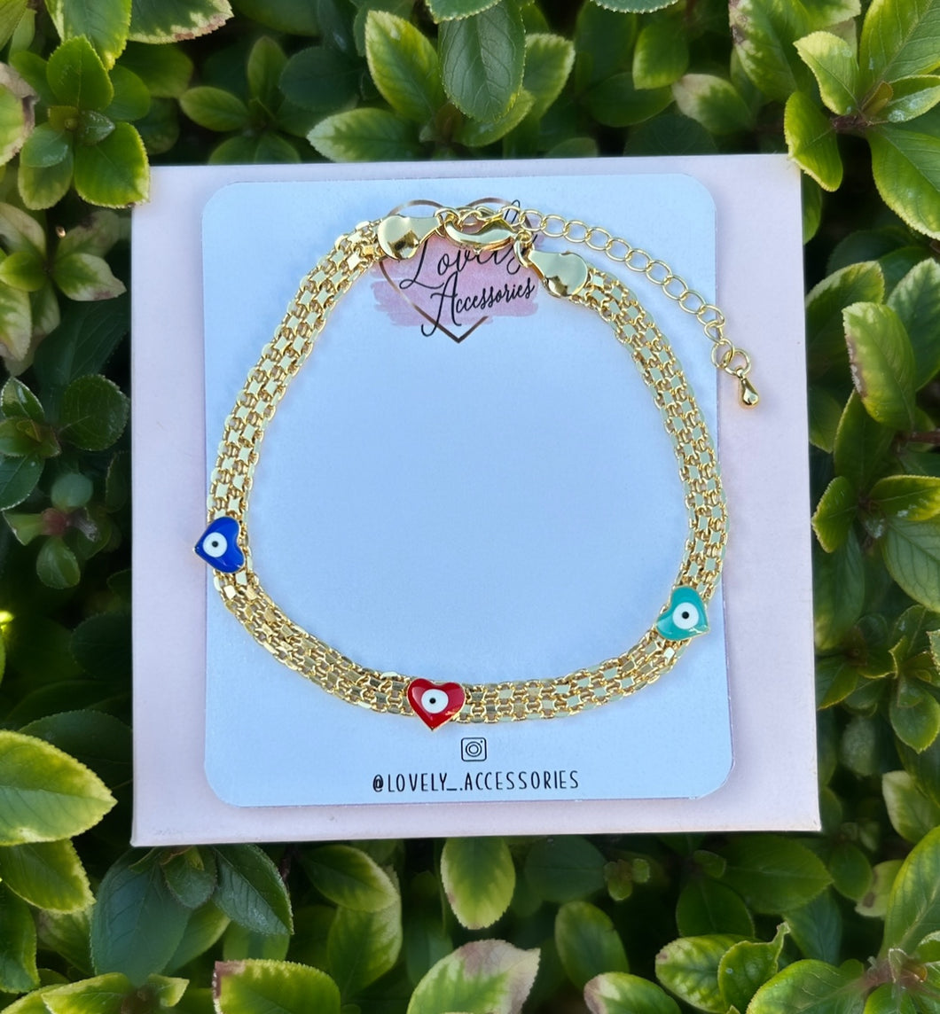 Heart Evil Eye Chain Anklet ✨🧿✨