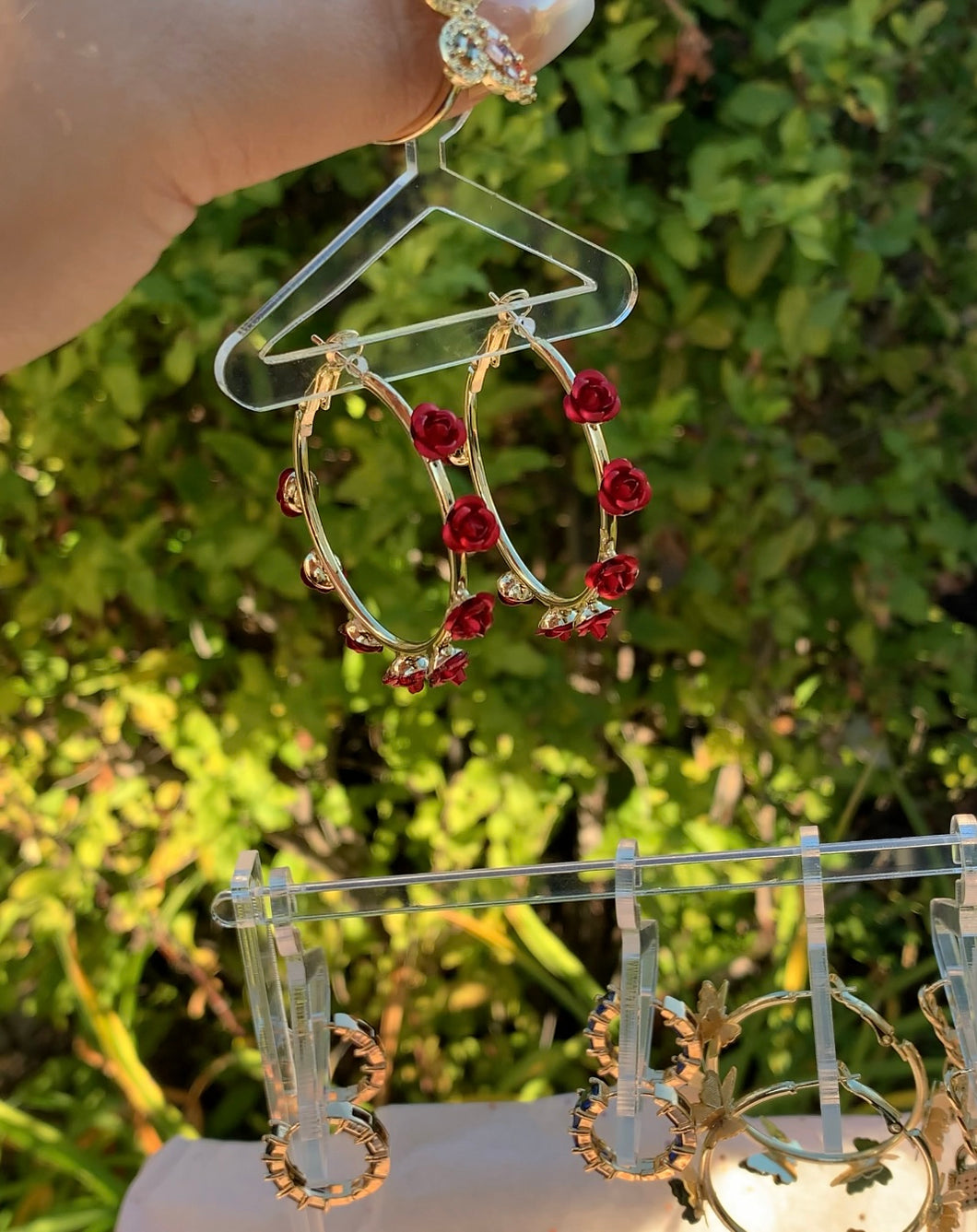 Rose Hoop Earrings🌹