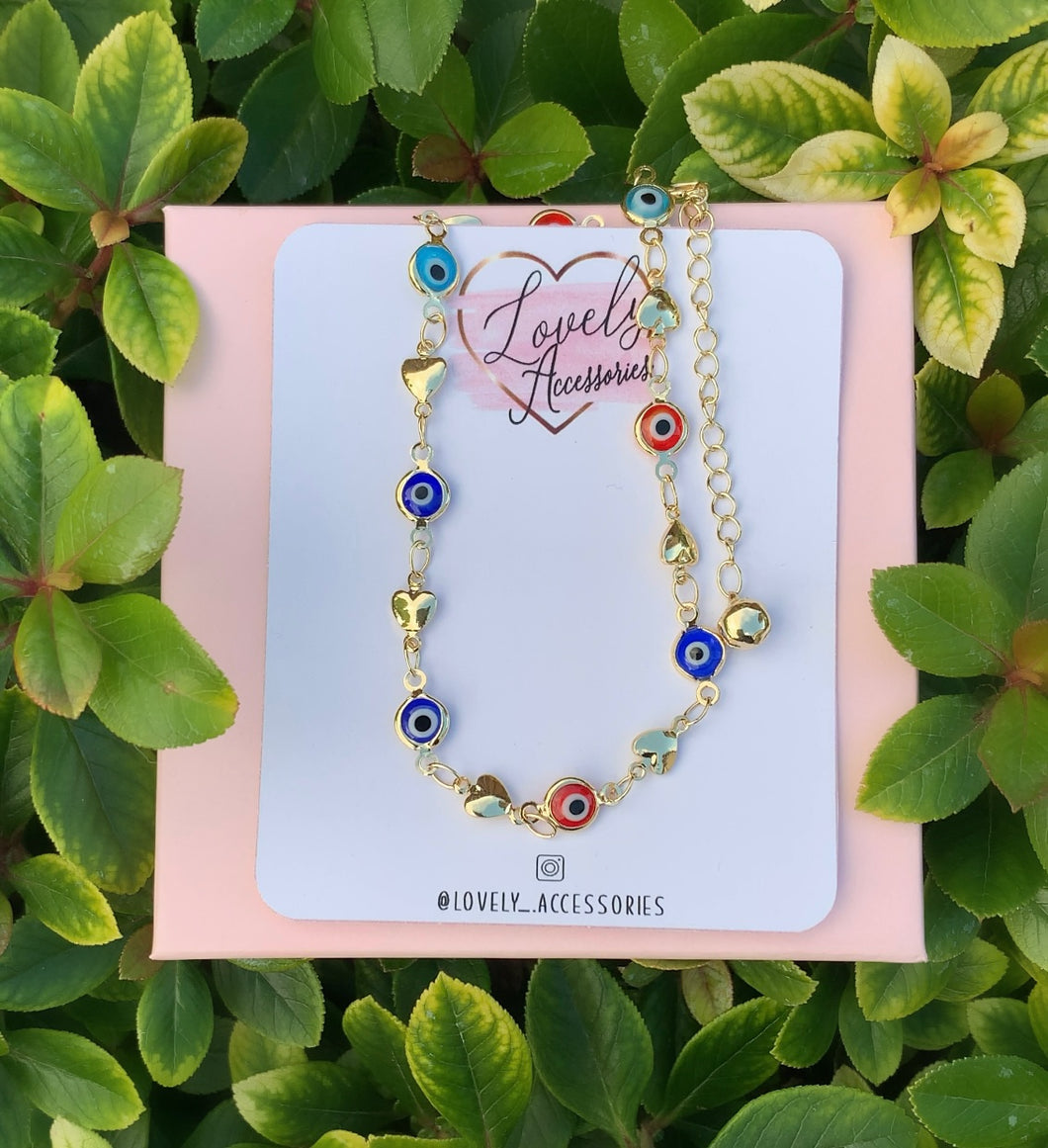 Multicolor Evil Eye Anklet 🧿