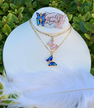 Load image into Gallery viewer, Glass Butterfly Necklace &amp; Earrings Set 🦋
