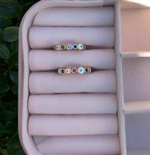 Load image into Gallery viewer, Pastel Evil Eye Multicolor Gem Ring
