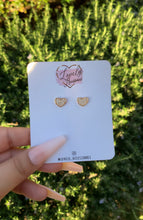 Load image into Gallery viewer, CZ Heart Stud Earrings
