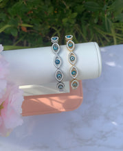 Load image into Gallery viewer, Turquoise Evil Eye Bangles
